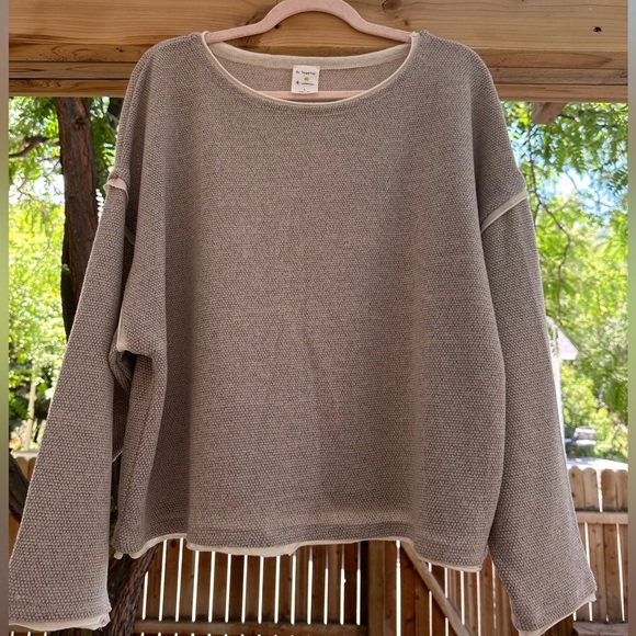 By Together NEW Boxy Oversized T Shirt Hem Top Sweater Sweatshirt Large - Picture 3 of 15